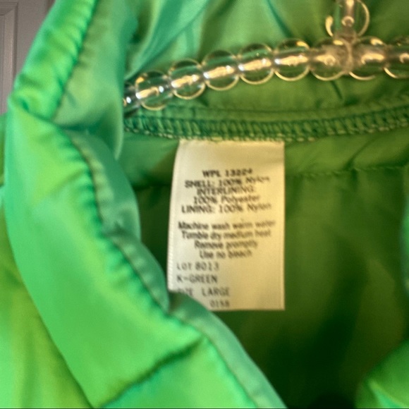 Vintage 90s Small Green winter vest w/ Texas patch - Picture 3 of 3